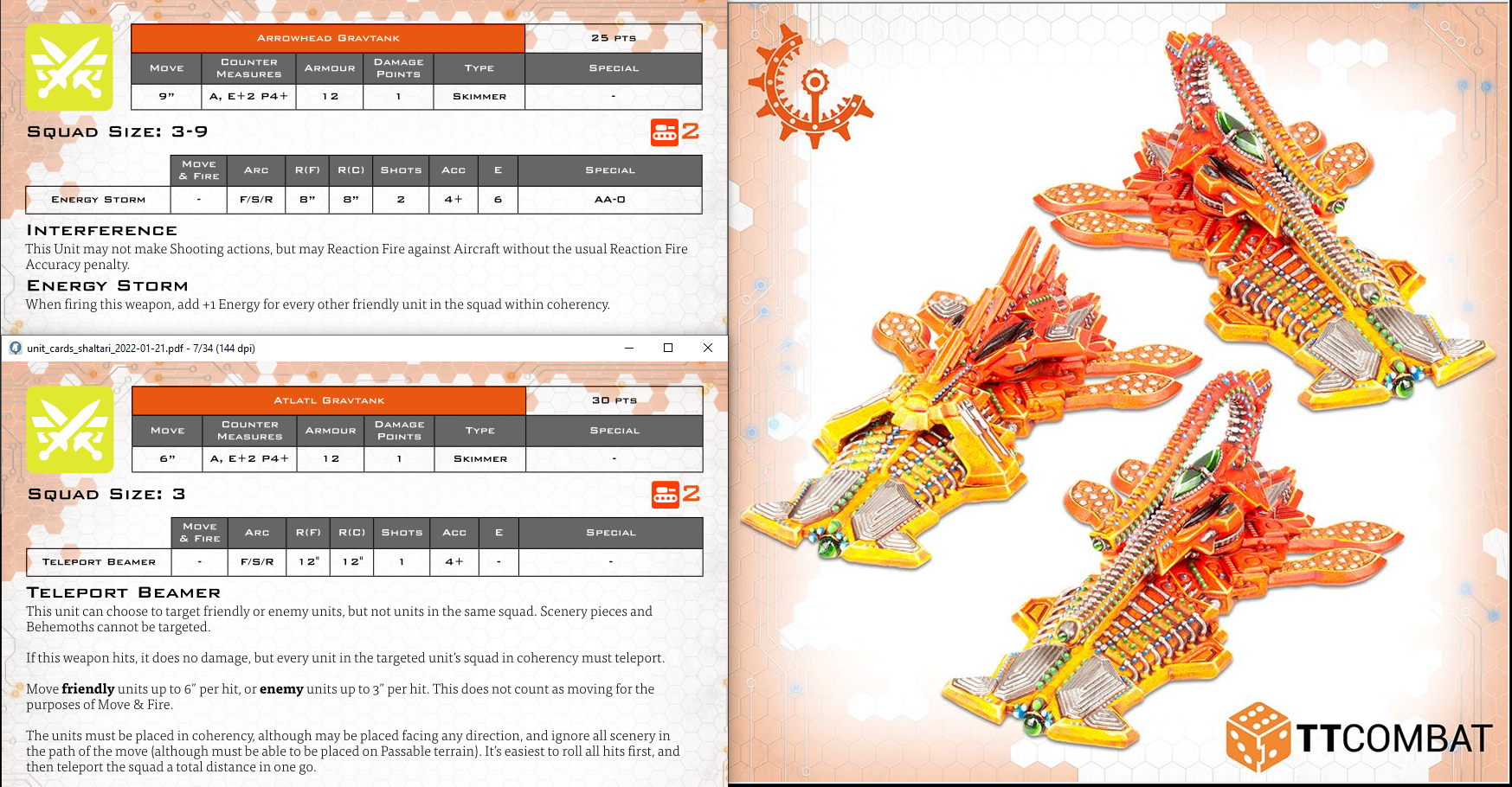 Shaltari Arrowhead & Atlatl Models and Cards